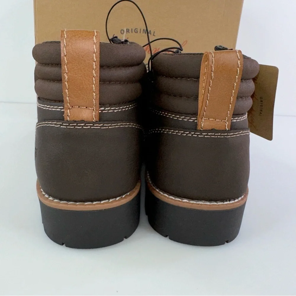 Weatherproof Vintage Men's Faux-Leather Chukka Boot Brown New chester lace